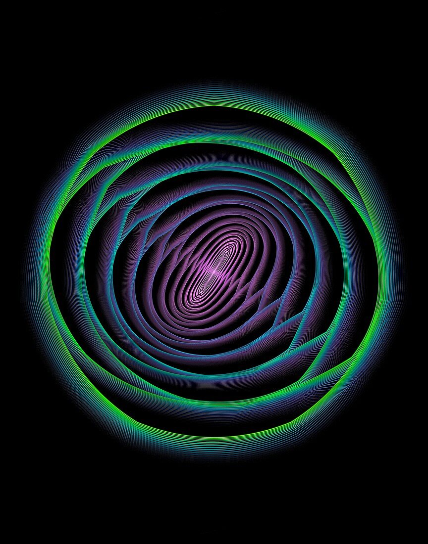 Oscillating rings conceptual illustration