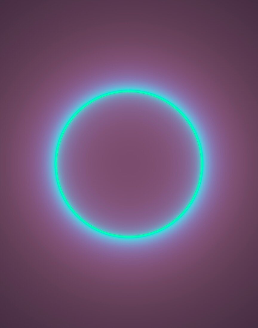 Neon ring fractal illustration.