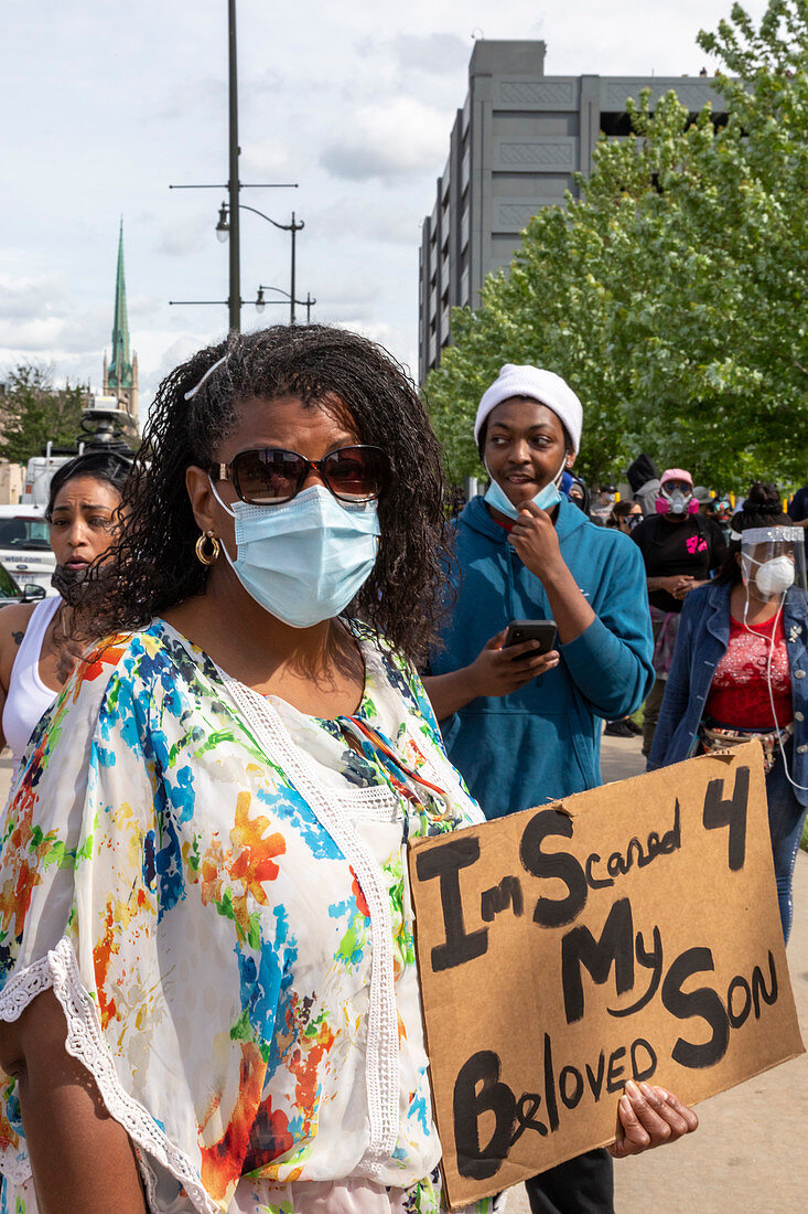 Rally against police brutality, Detroit, USA