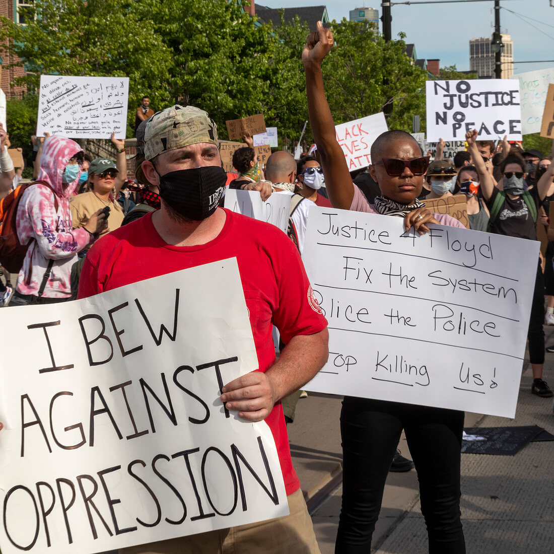 Rally against police brutality, Detroit, USA