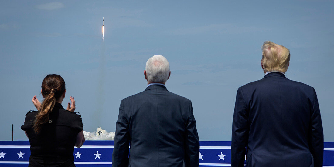 US President watching SpaceX Demo-2 liftoff