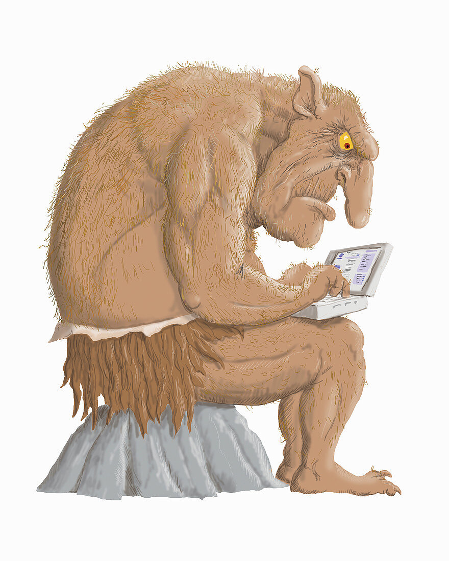 Internet troll, illustration