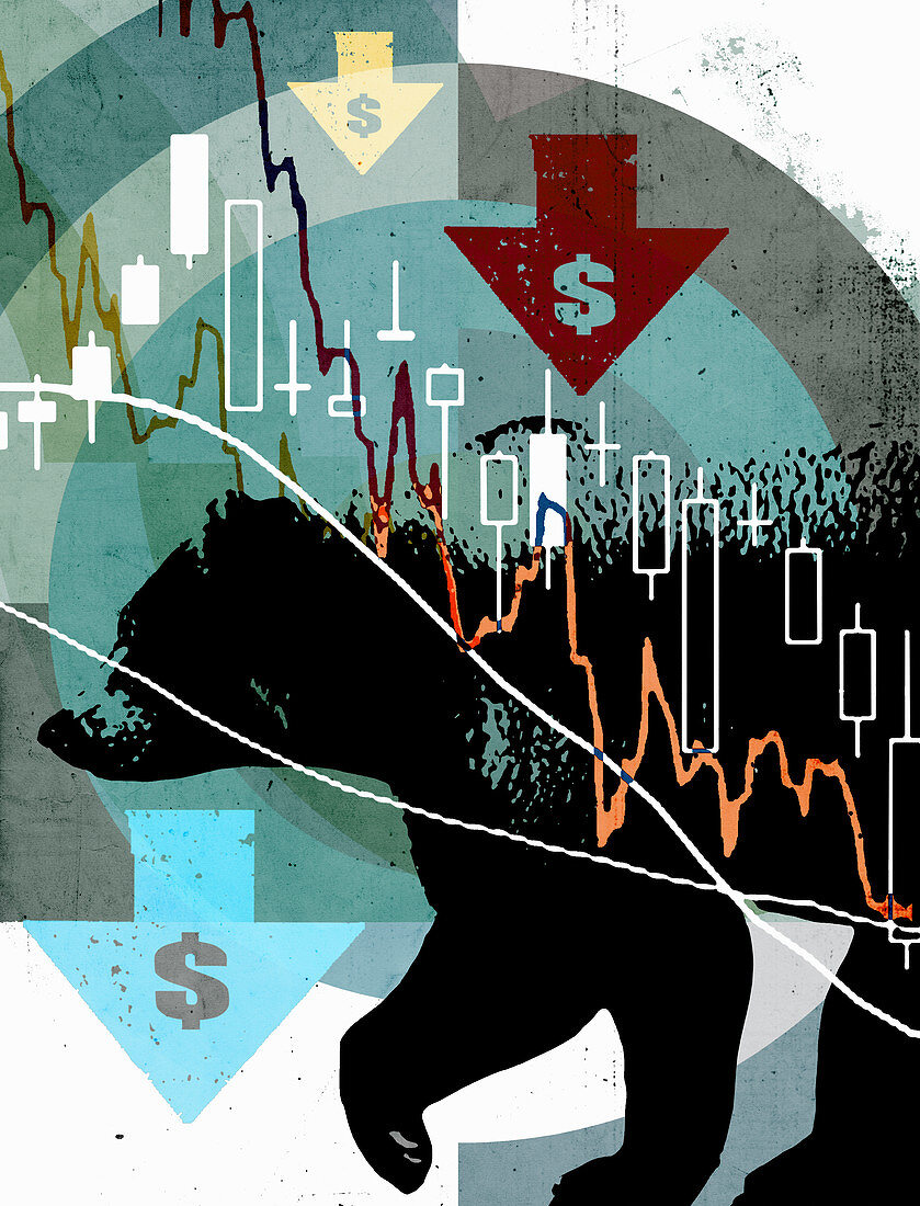 Dollar bear market, illustration