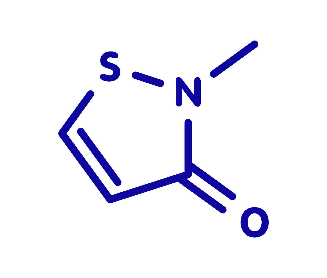 Methylisothiazolinone preservative molecule, illustration