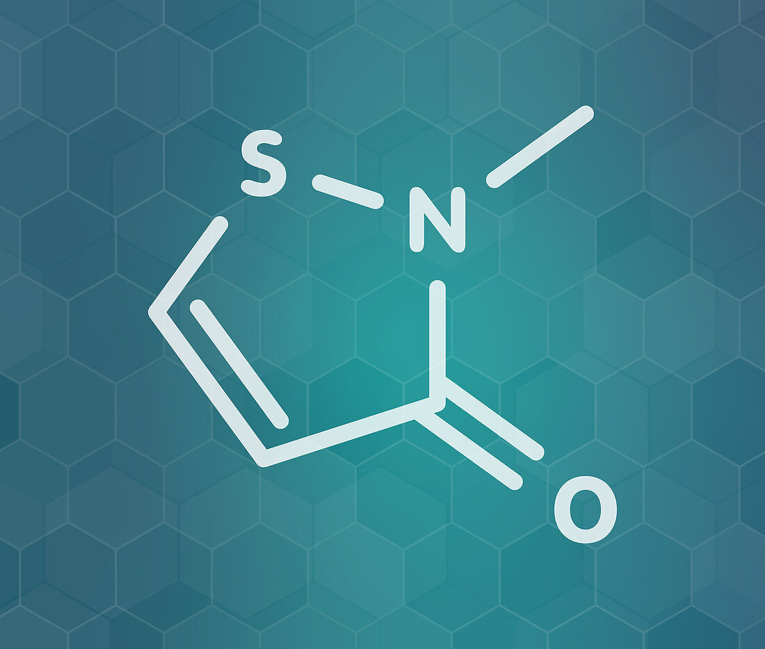 Methylisothiazolinone preservative molecule, illustration