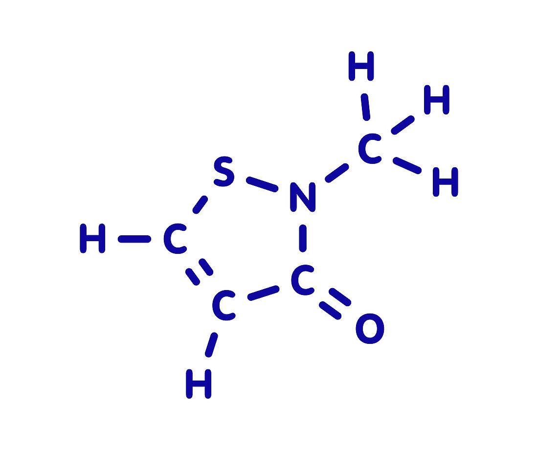 Methylisothiazolinone preservative molecule, illustration