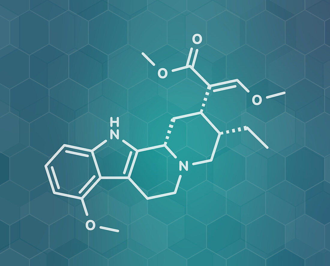Mitragynine molecule, illustration