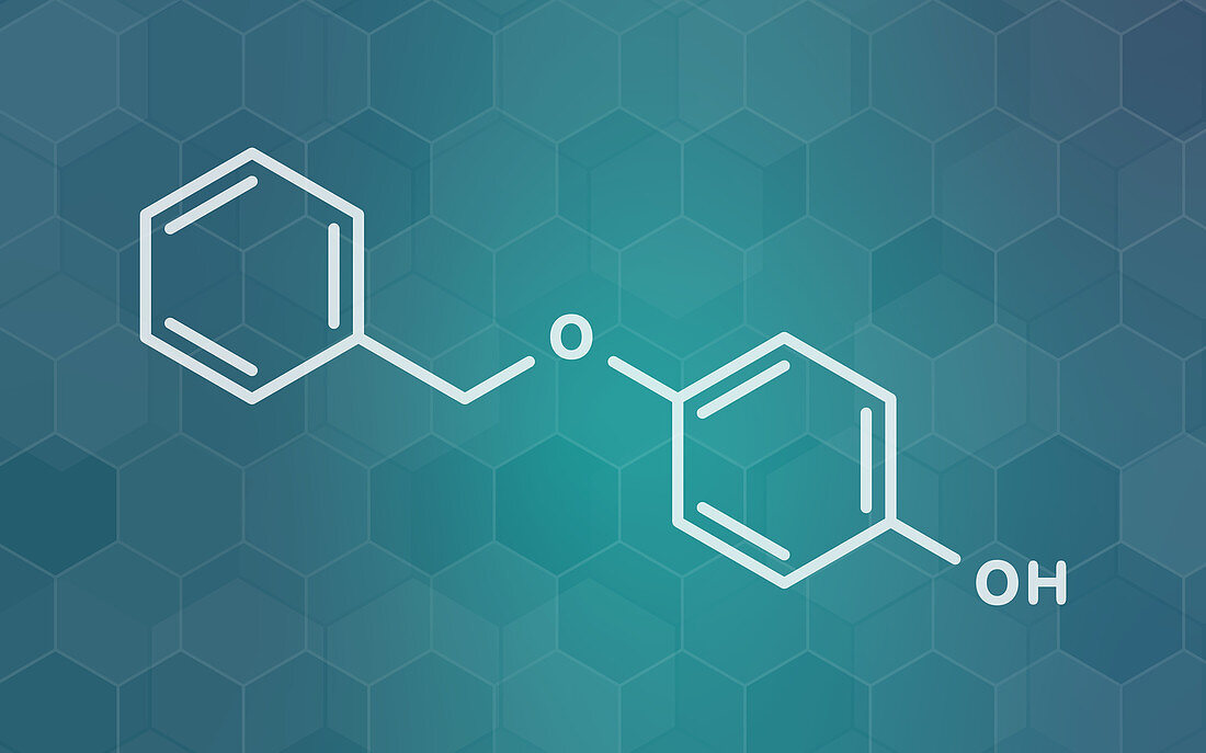 Monobenzone drug molecule, illustration