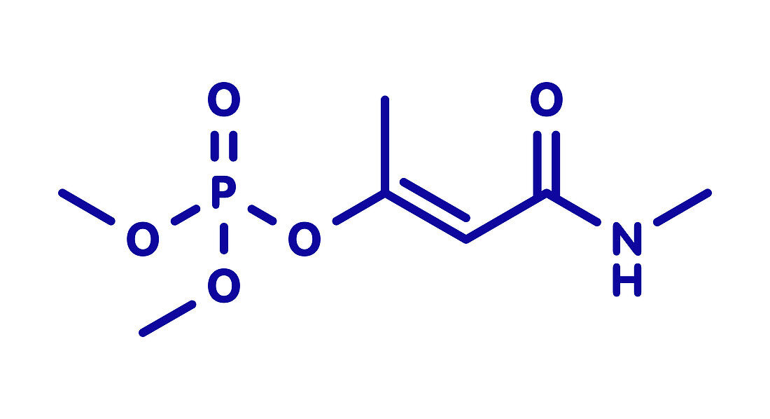 Monocrotophos organophosphate insecticide molecule