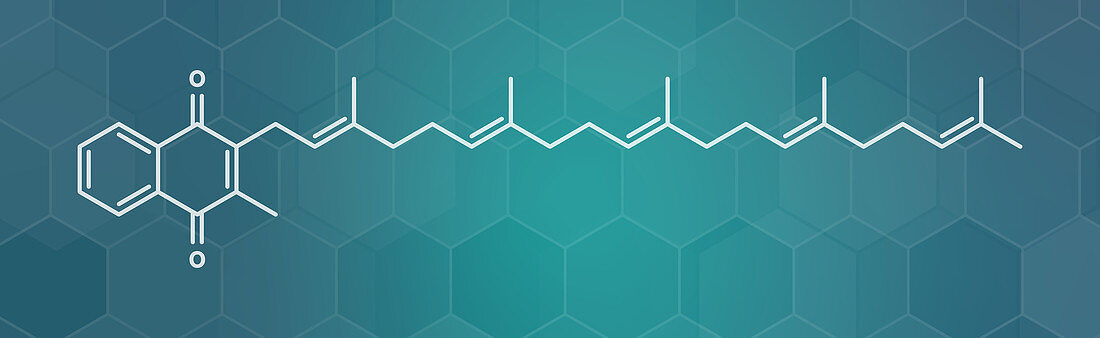 Vitamin K2 molecule, illustration