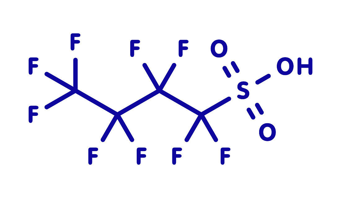 Perfluorobutanesulfonic acid fluorosurfactant molecule