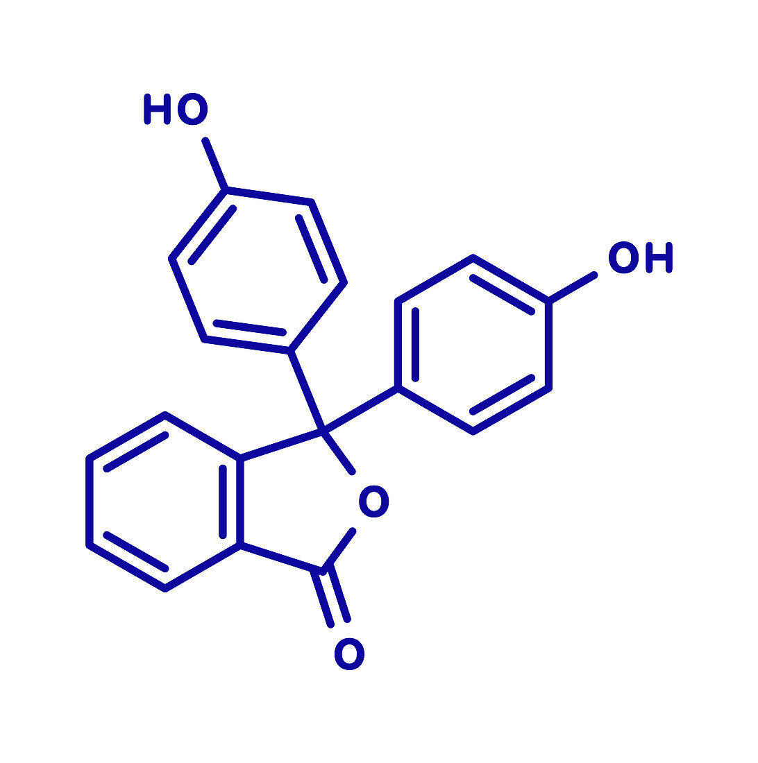 Phenolphthalein indicator molecule, illustration