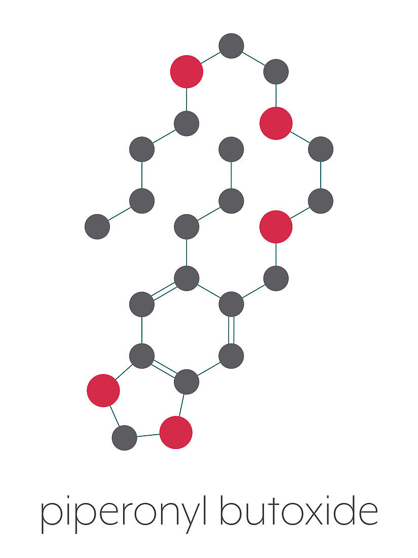 Piperonyl butoxide pesticide synergist molecule