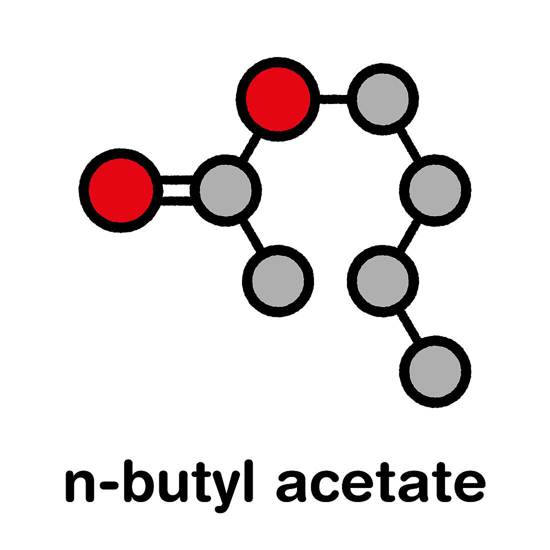 Butyl acetate molecule, illustration