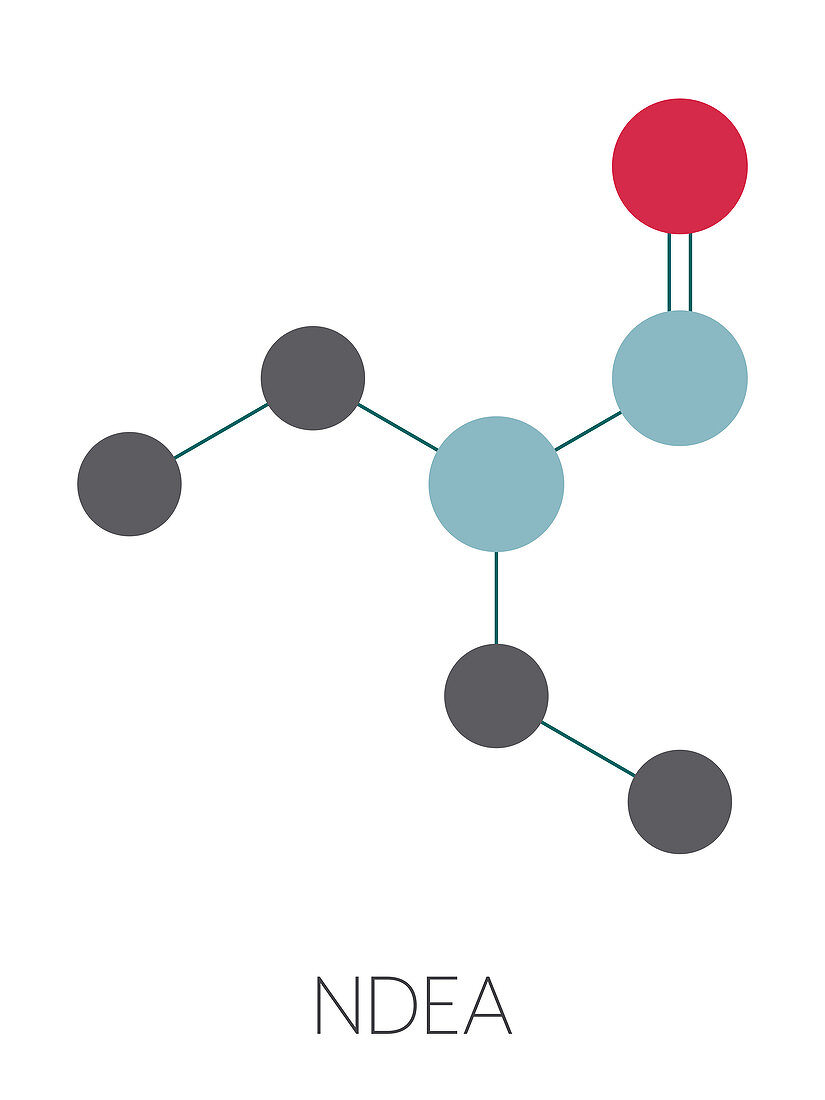 N-Nitroso-diethylamine carcinogenic molecule, illustration