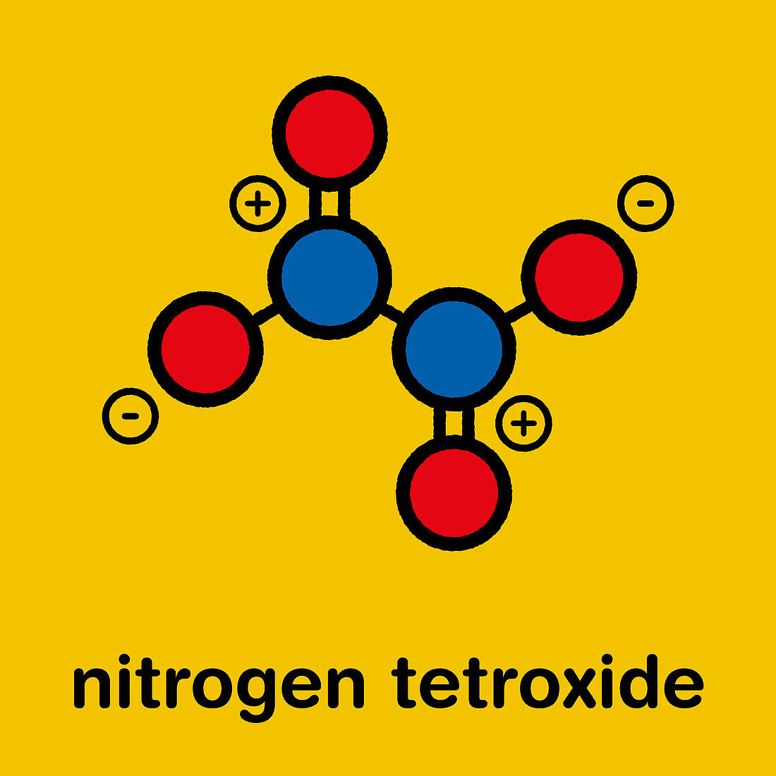 Nitrogen tetroxide molecule, illustration