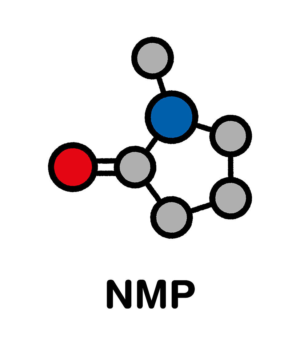 N-methyl-2-pyrrolidone chemical solvent molecule