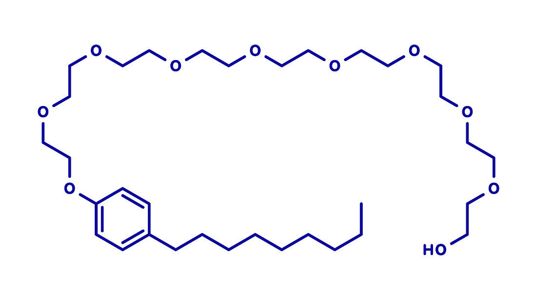 Nonoxynol-9 spermicide molecule, illustration