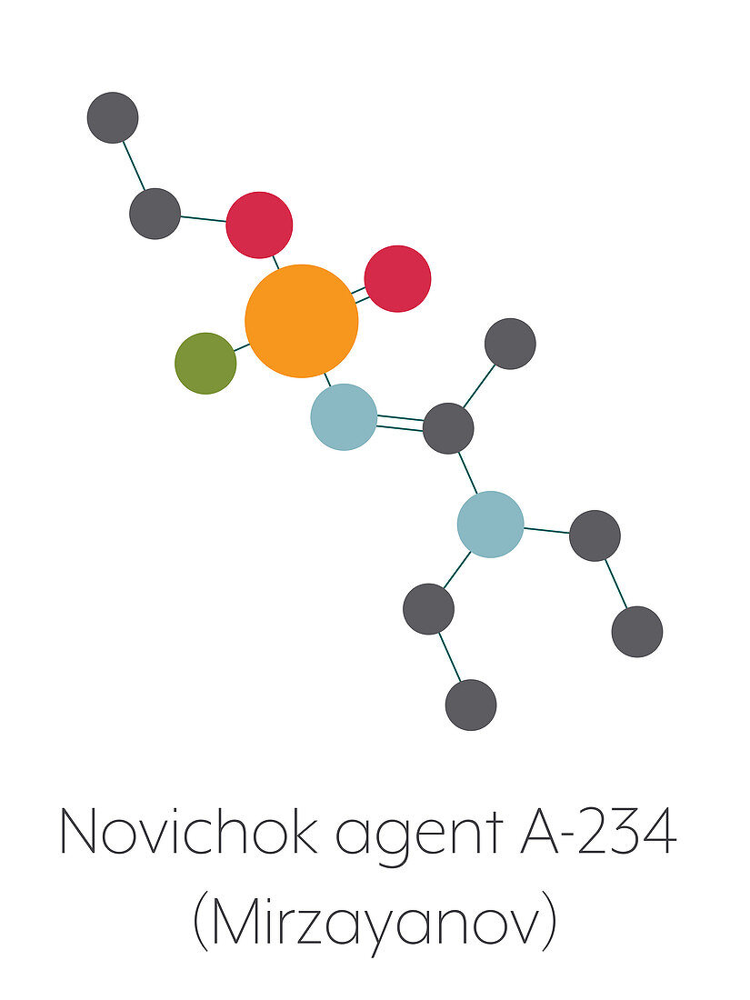 Novichok agent A-234 molecule, illustration