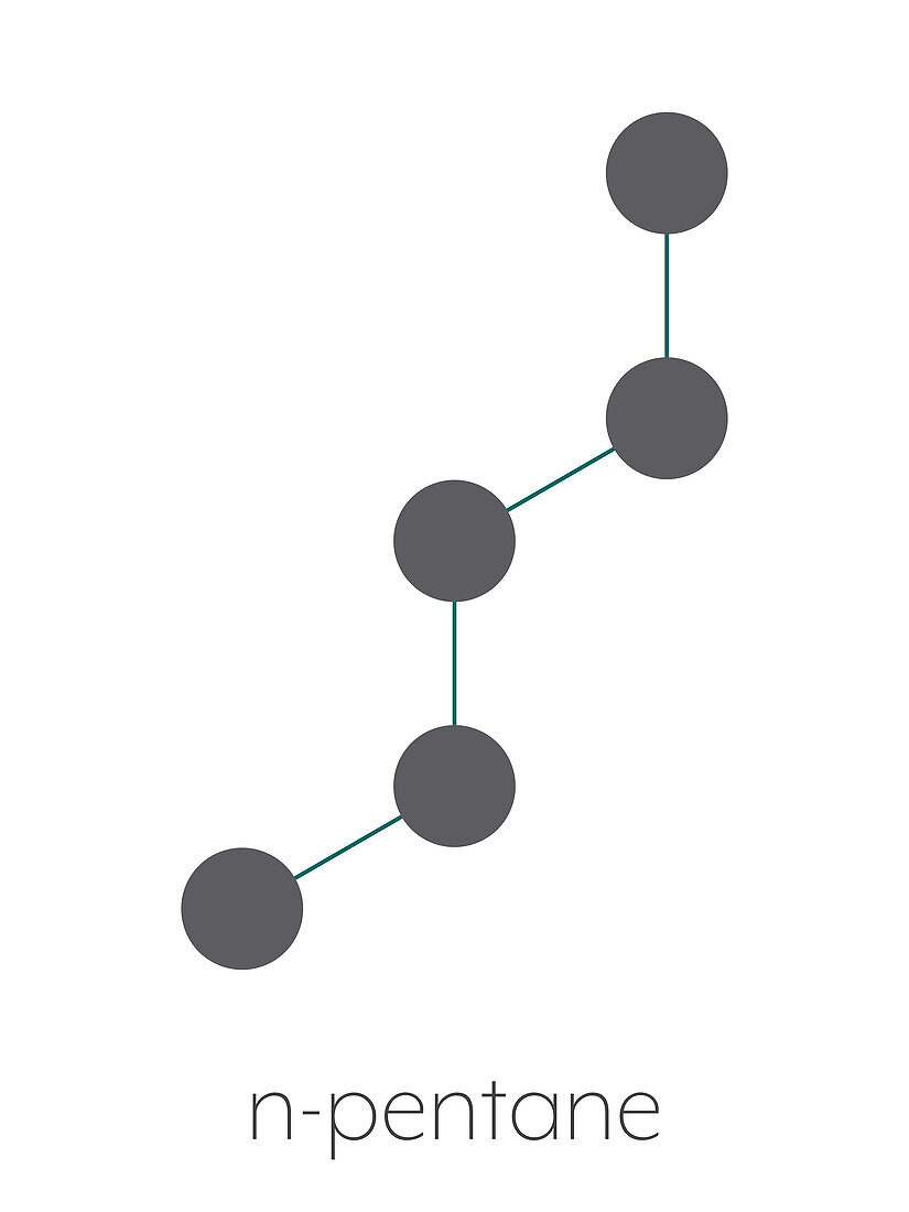 Pentane alkane molecule, illustration
