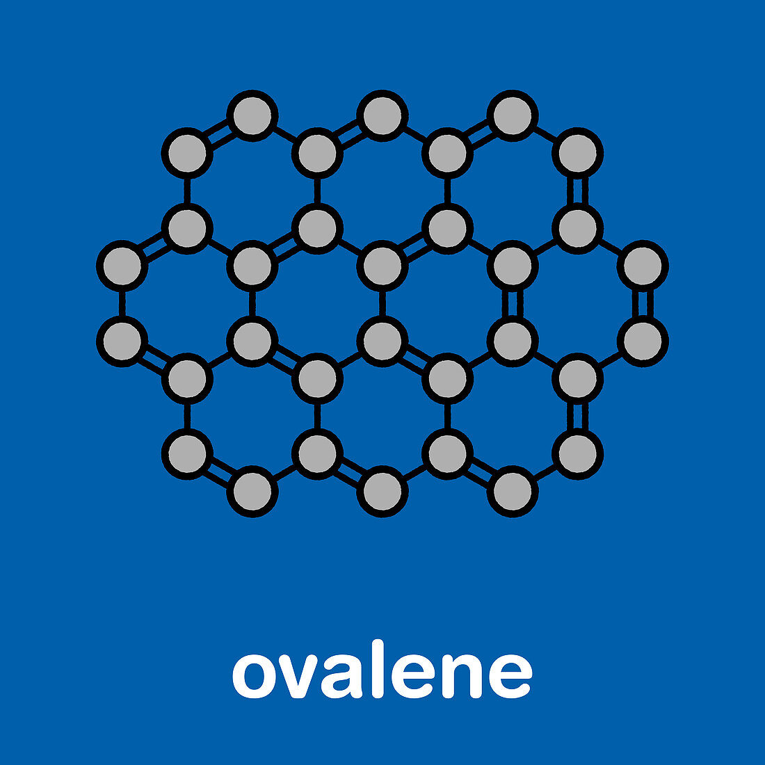 Ovalene polycyclic aromatic hydrocarbon molecule