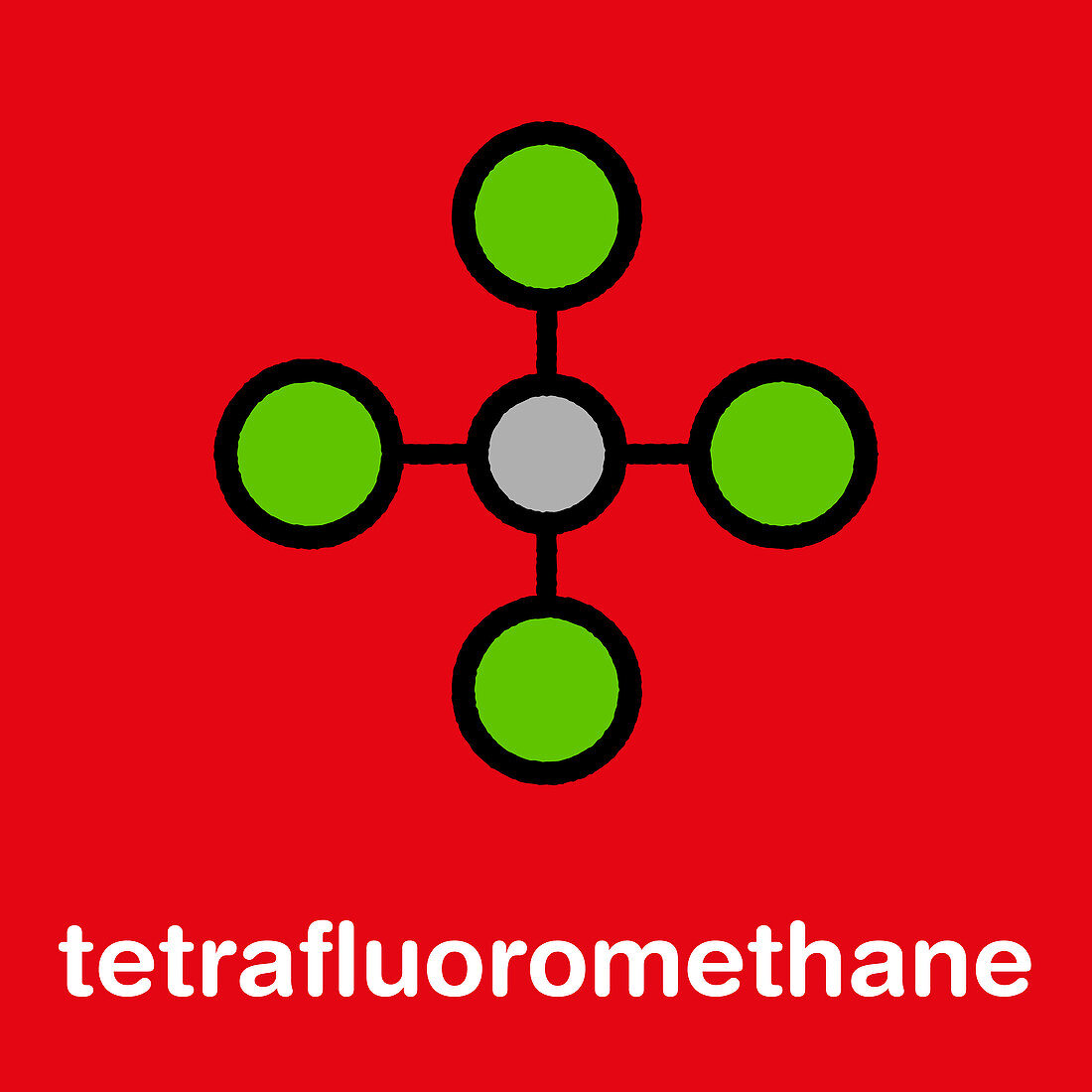 Tetrafluoromethane molecule, illustration