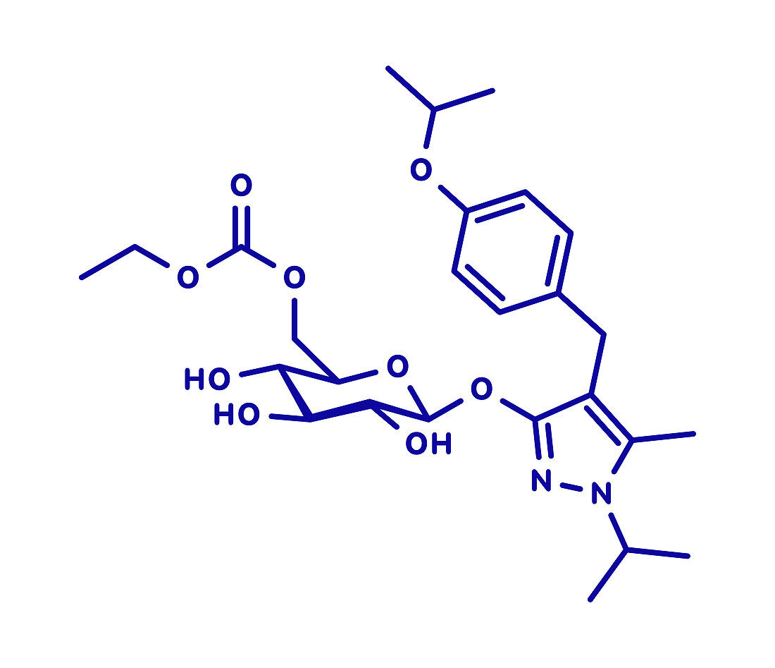 Remogliflozin etabonate drug molecule, illustration