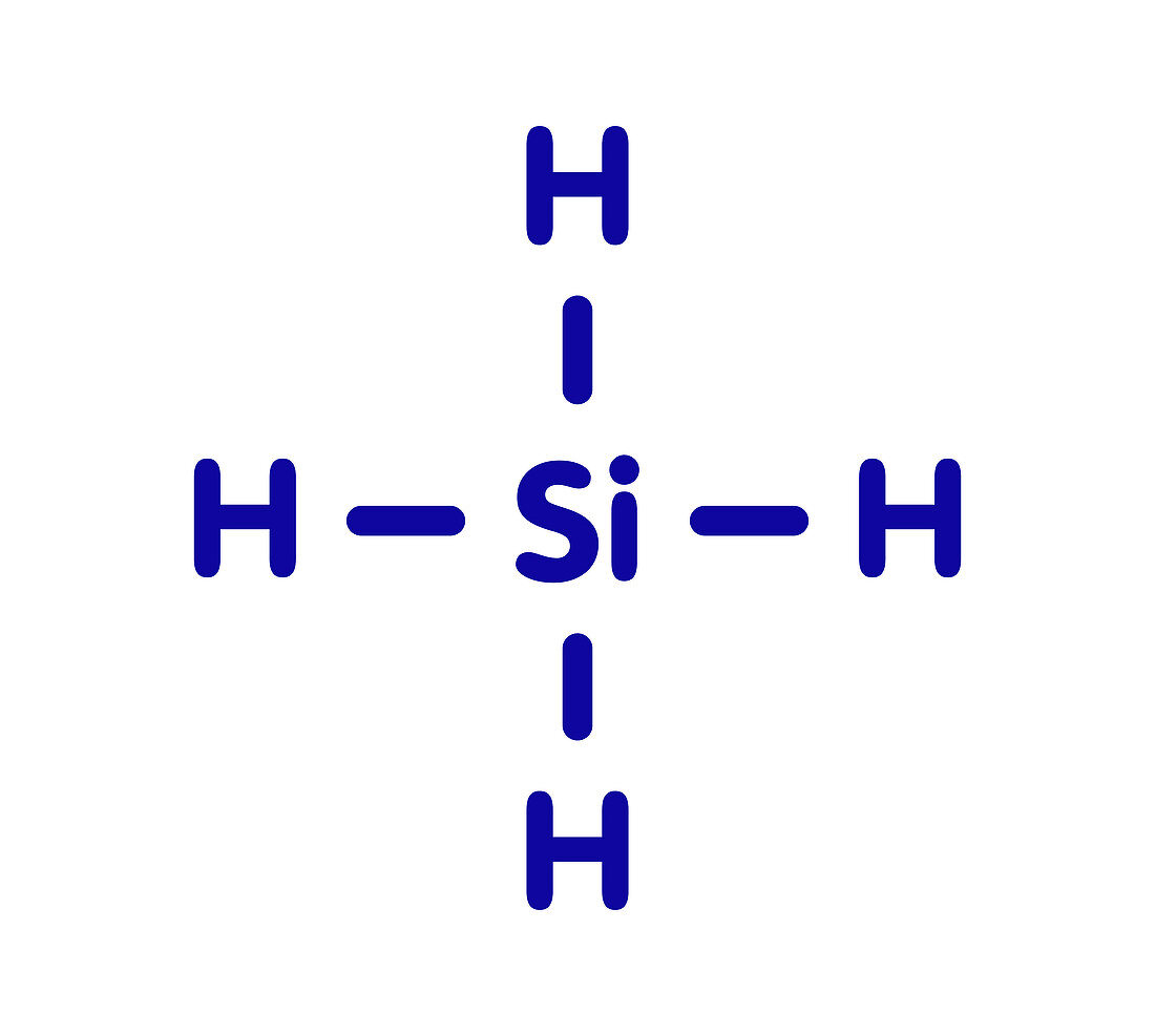 Silane molecule, illustration