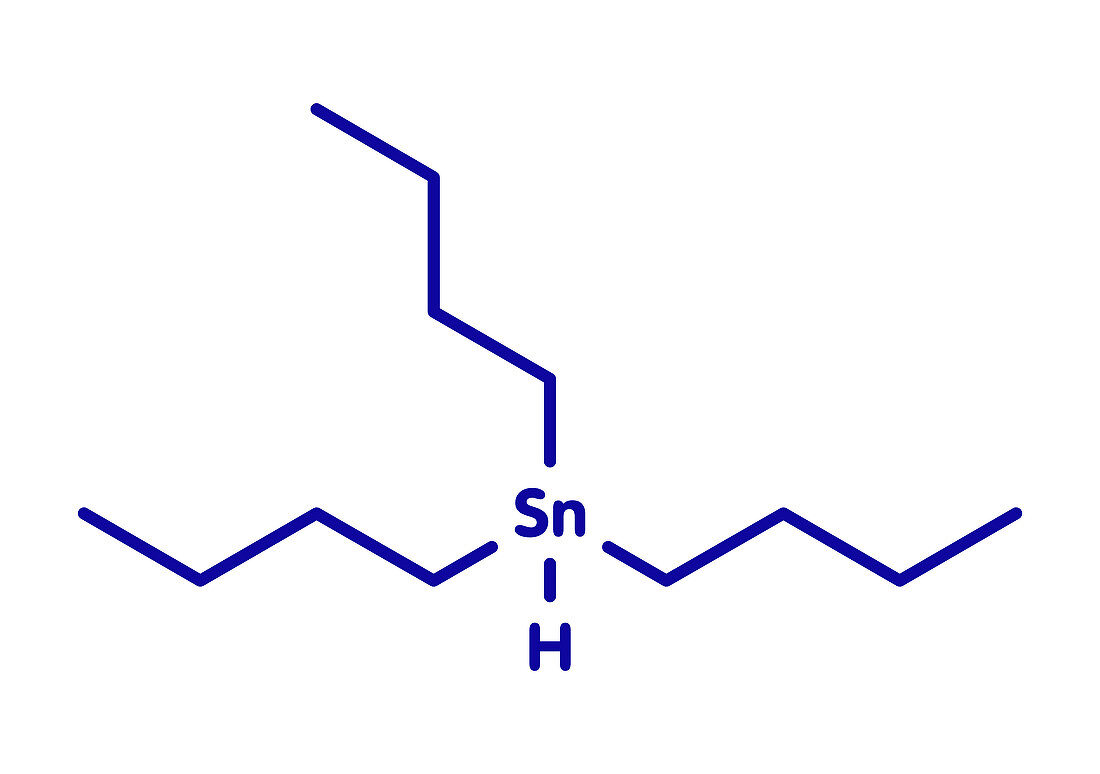 Tributyltin hydride molecule, illustration