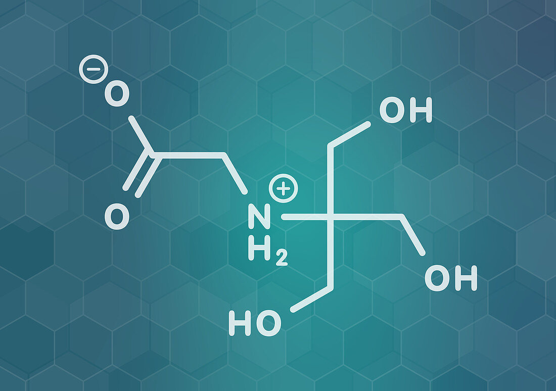 Tricine buffering agent molecule, illustration