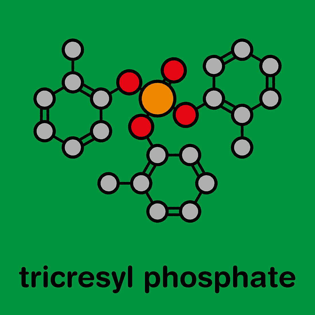 Tricresyl phosphate molecule, illustration