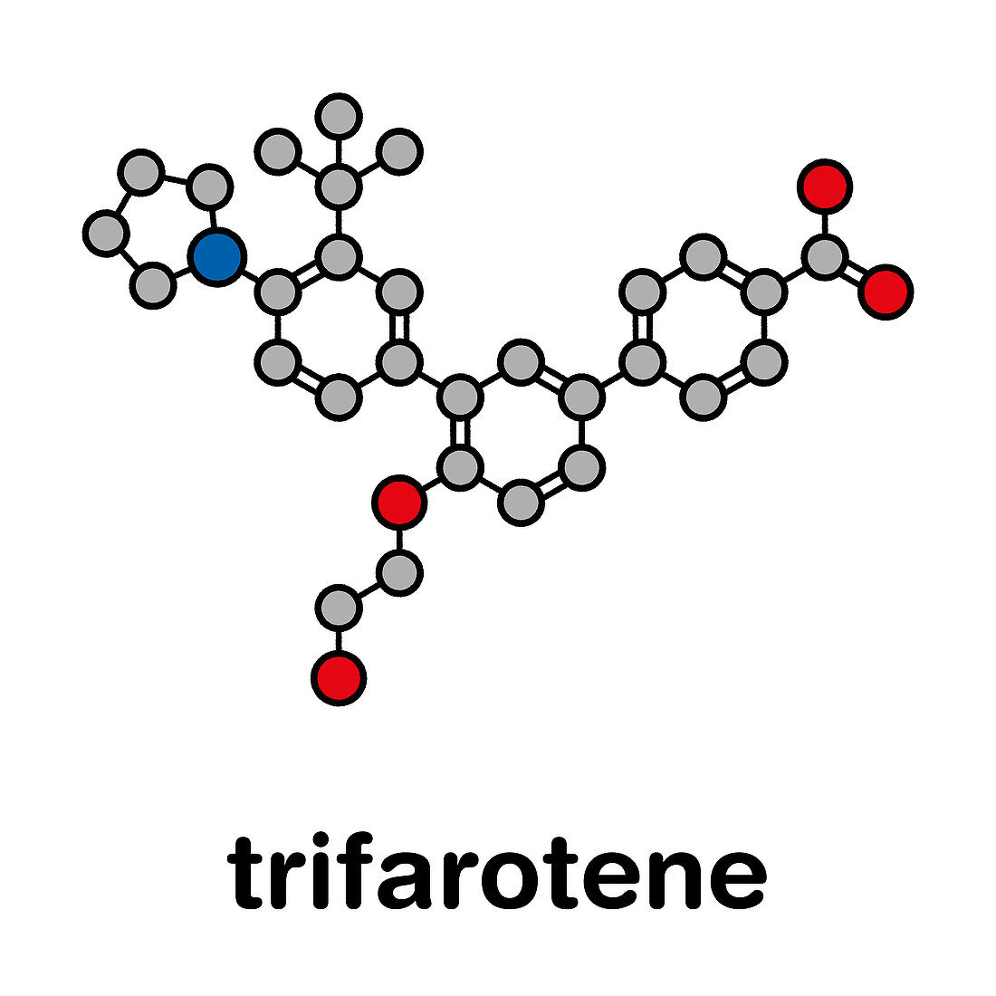 Trifarotene acne drug molecule, illustration