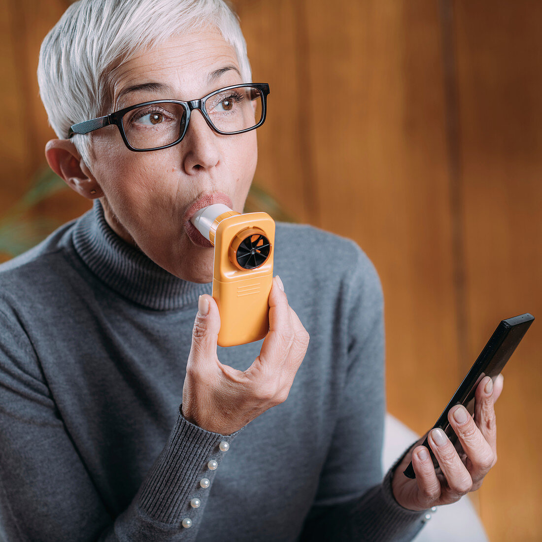 Spirometry using digital spirometer with smart phone app
