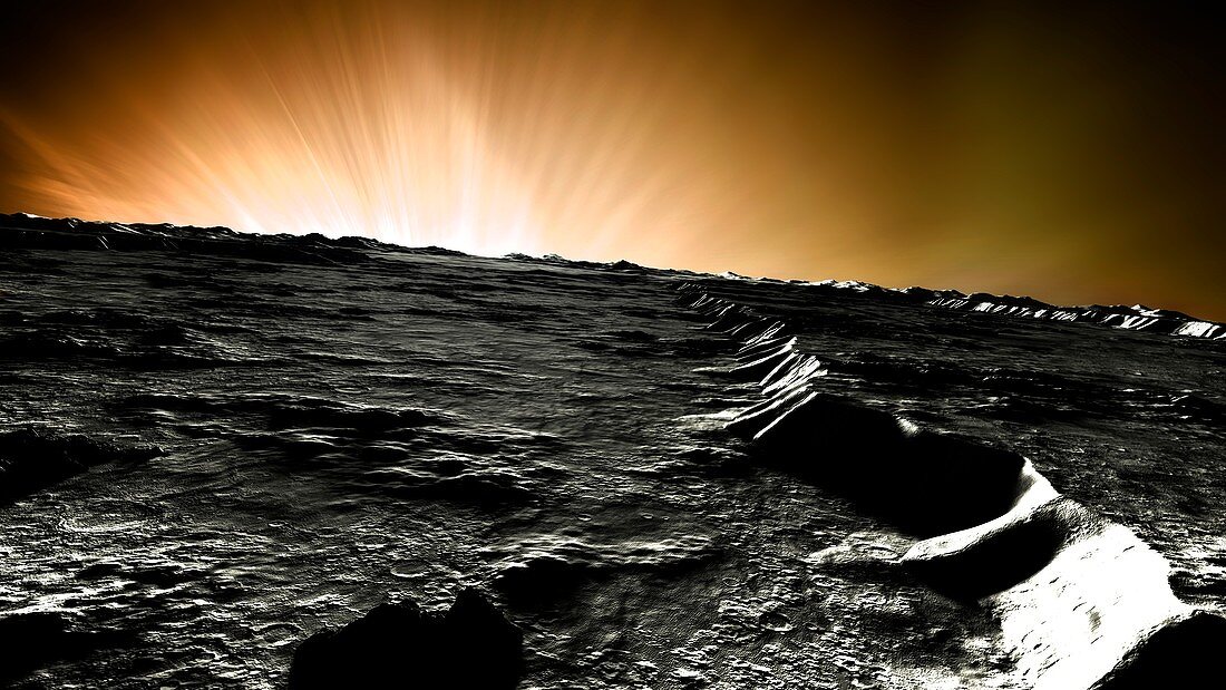 Artwork of the surface of Mercury