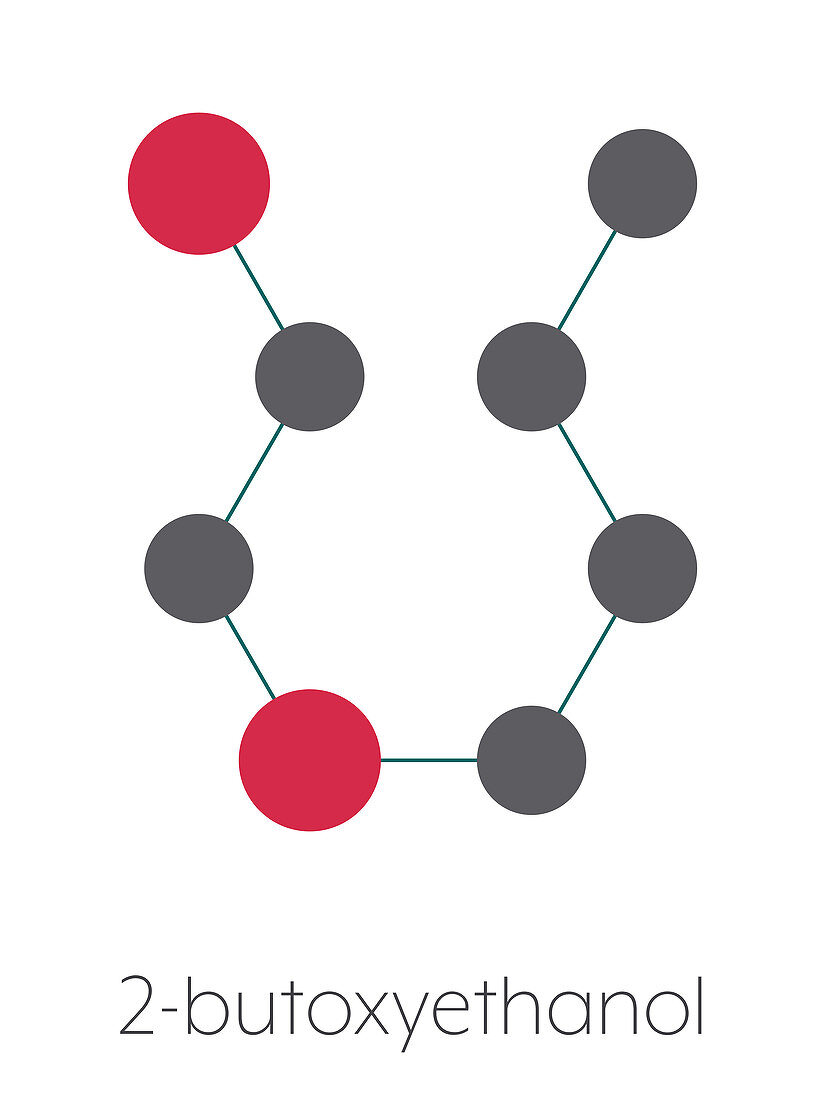 2-butoxyethanol solvent molecule, illustration