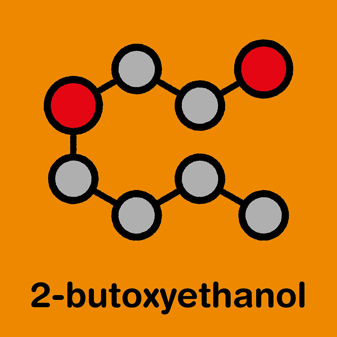 2-butoxyethanol solvent molecule, illustration