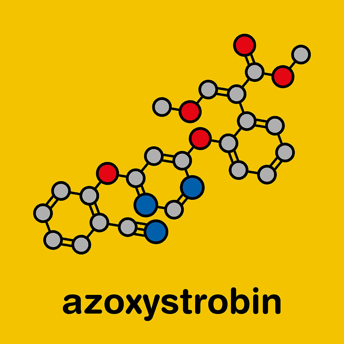 Azoxystrobin fungicide molecule, illustration