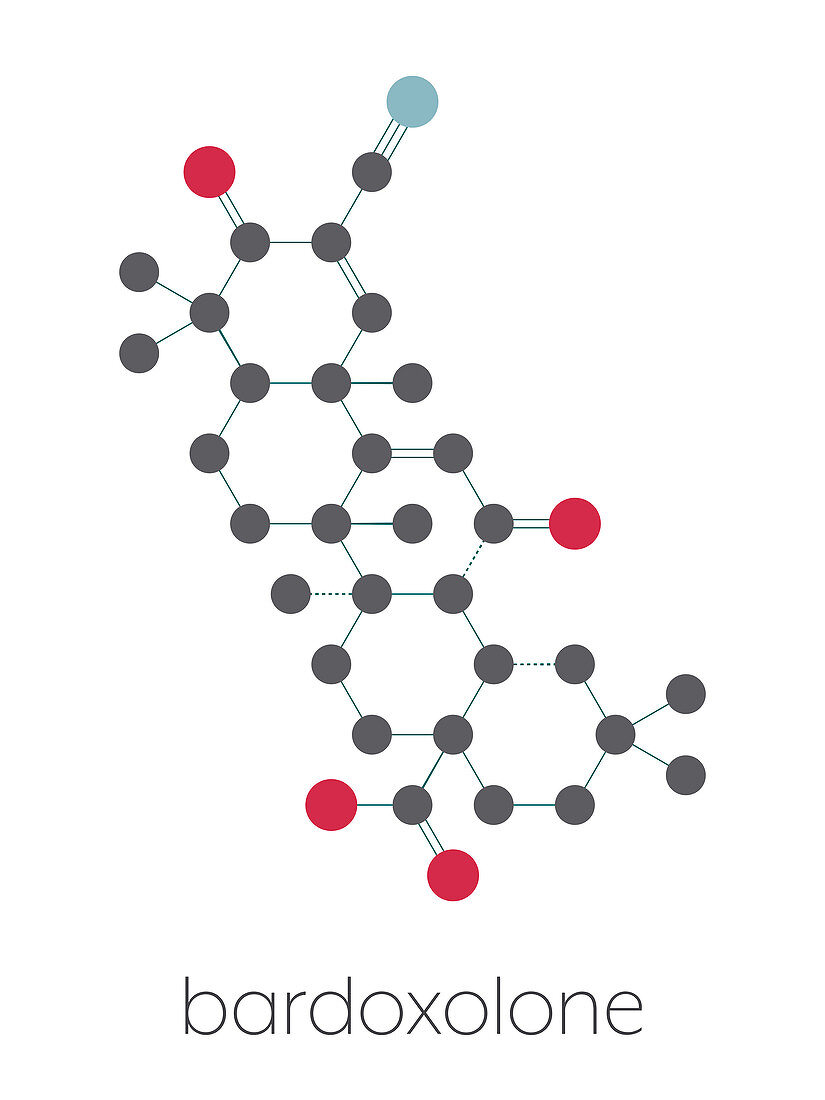 Bardoxolone drug molecule, illustration