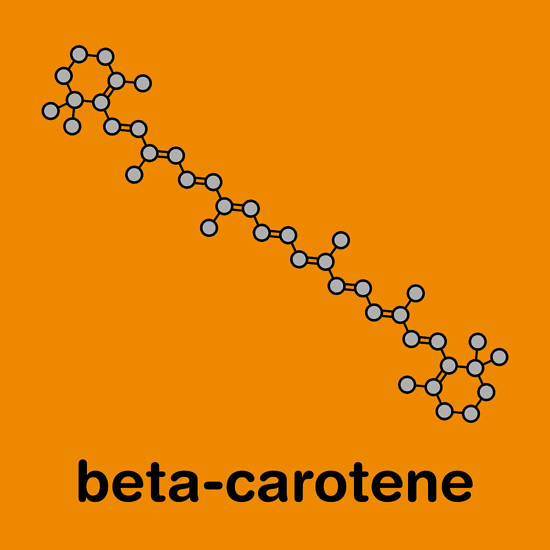 Beta-carotene pigment molecule, illustration