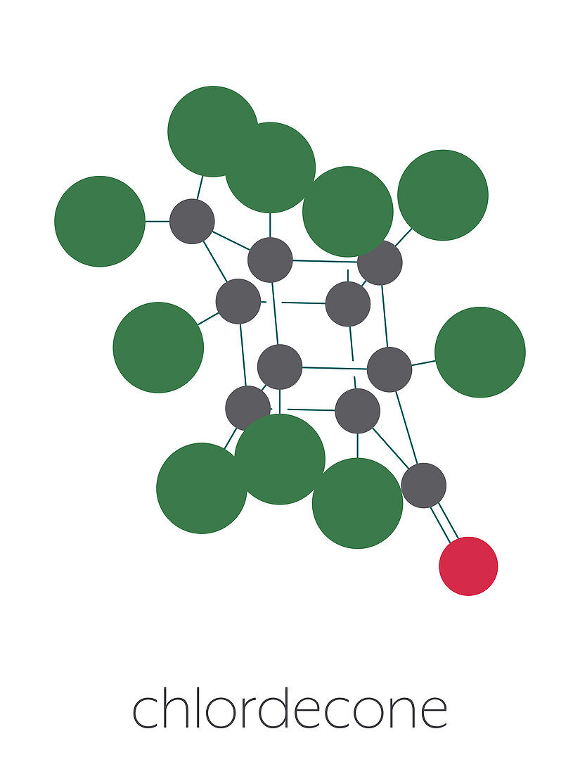Chlordecone pesticide molecule, illustration