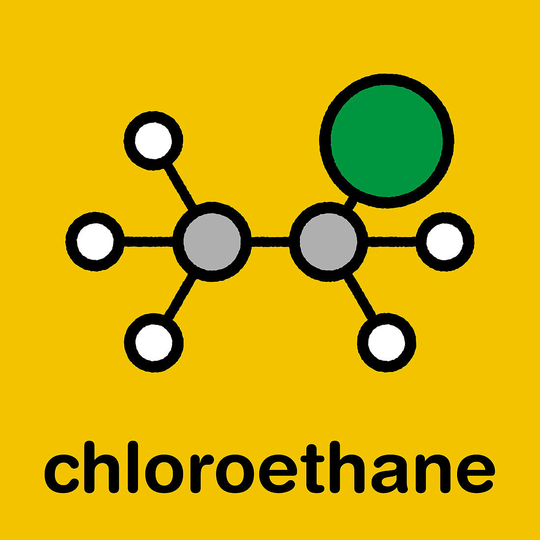Chloroethane local anaesthetic molecule, illustration