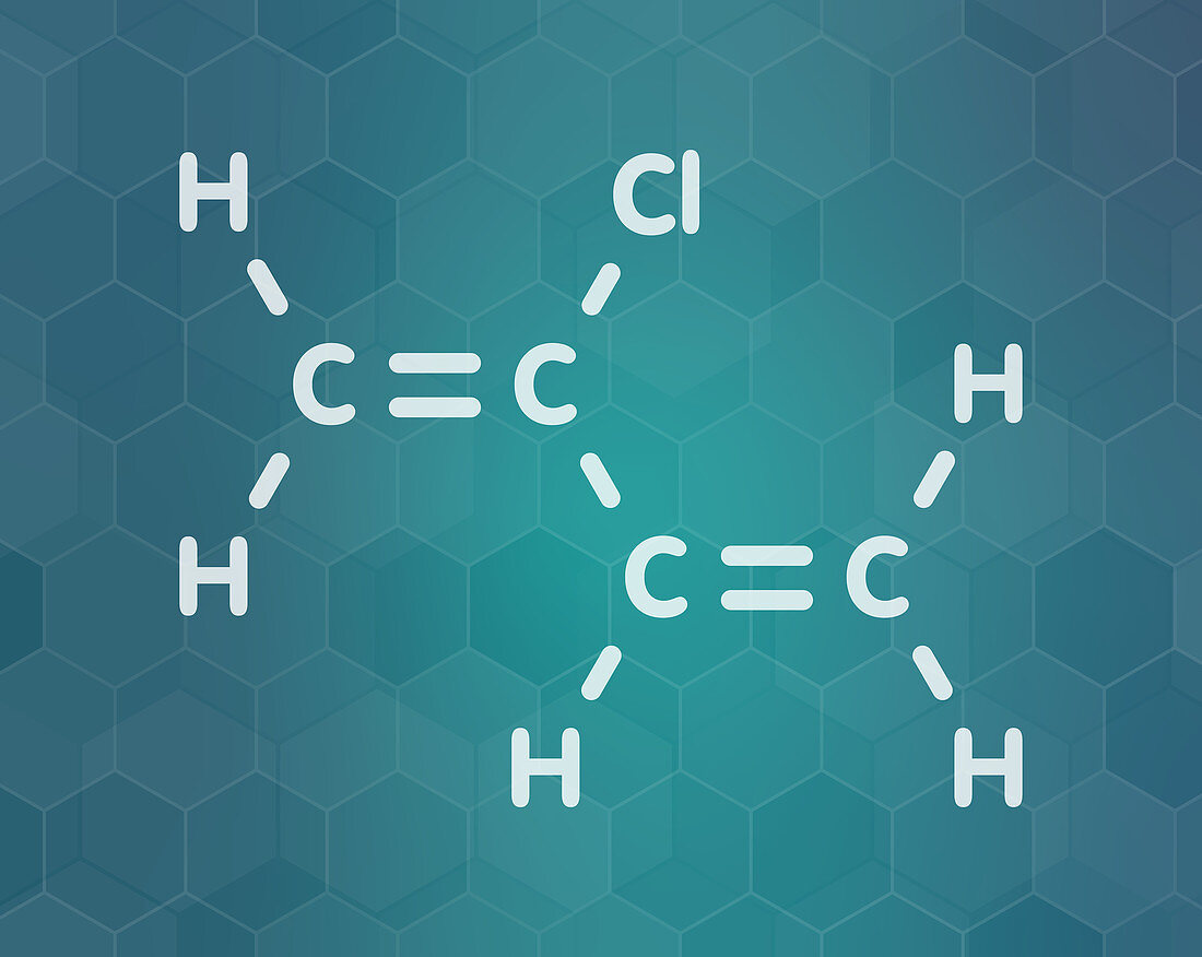 Chloroprene molecule, illustration