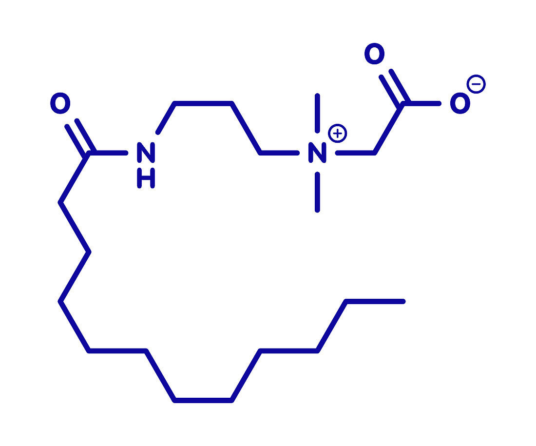 Cocamidopropyl betaine molecule, illustration