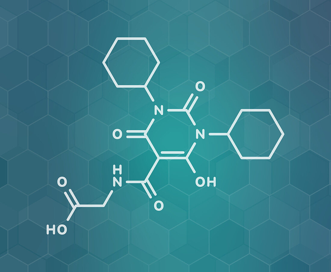 Daprodustat drug molecule, illustration