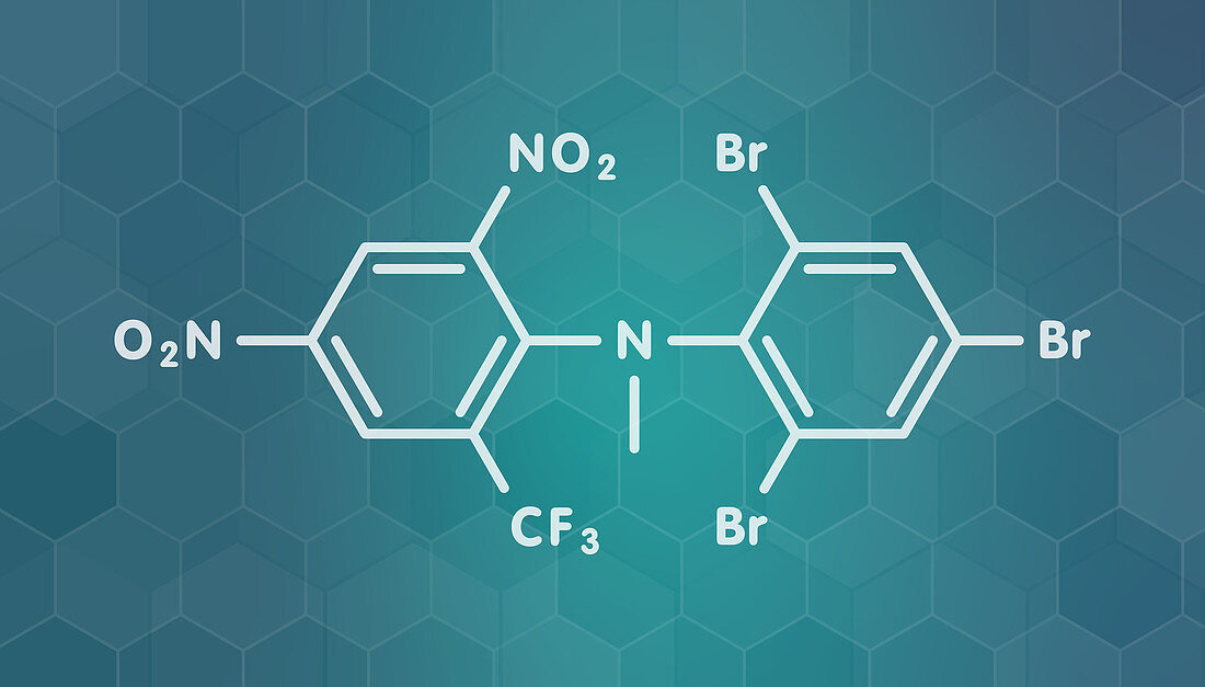 Bromethalin rodenticide molecule, illustration