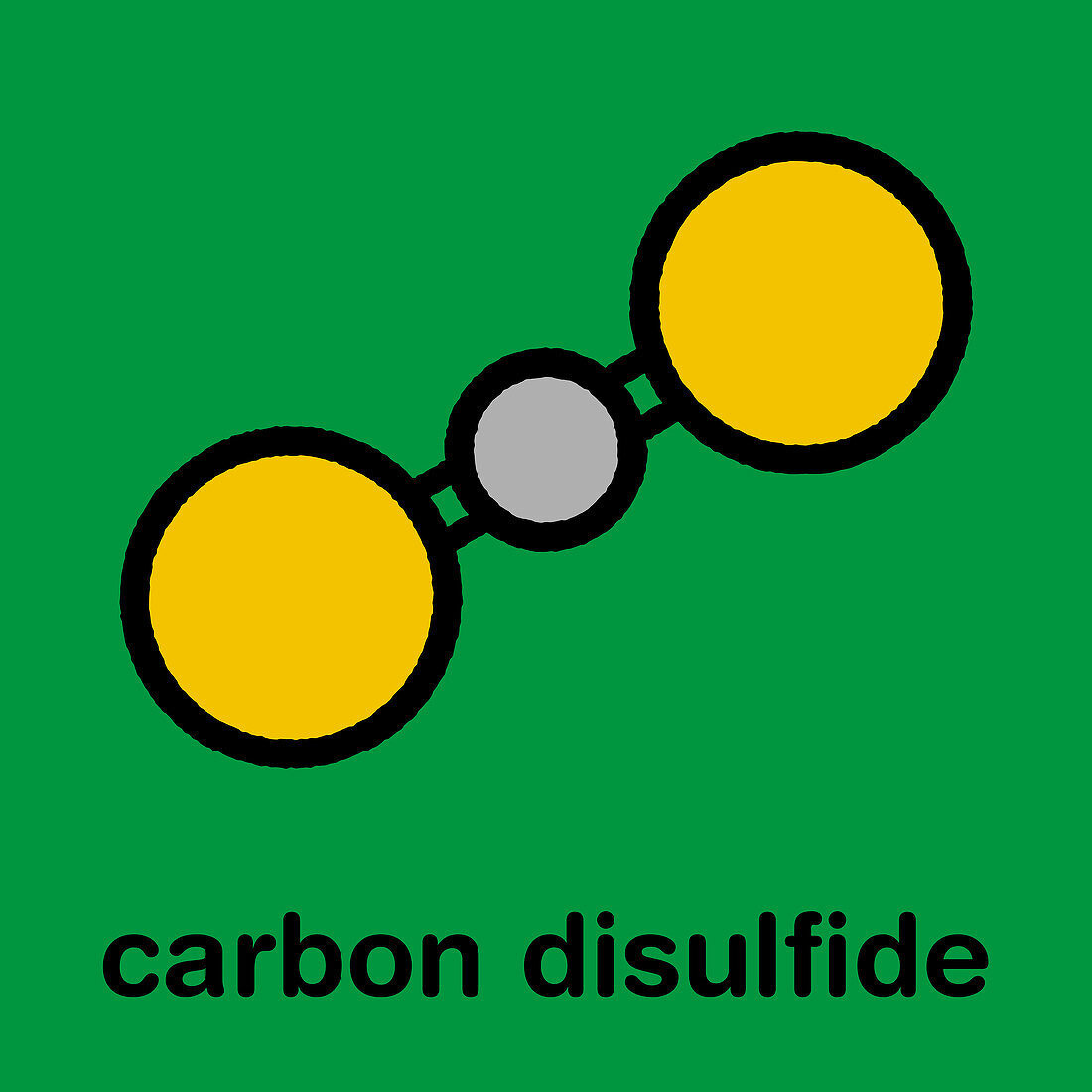 Carbon disulfide molecule, illustration