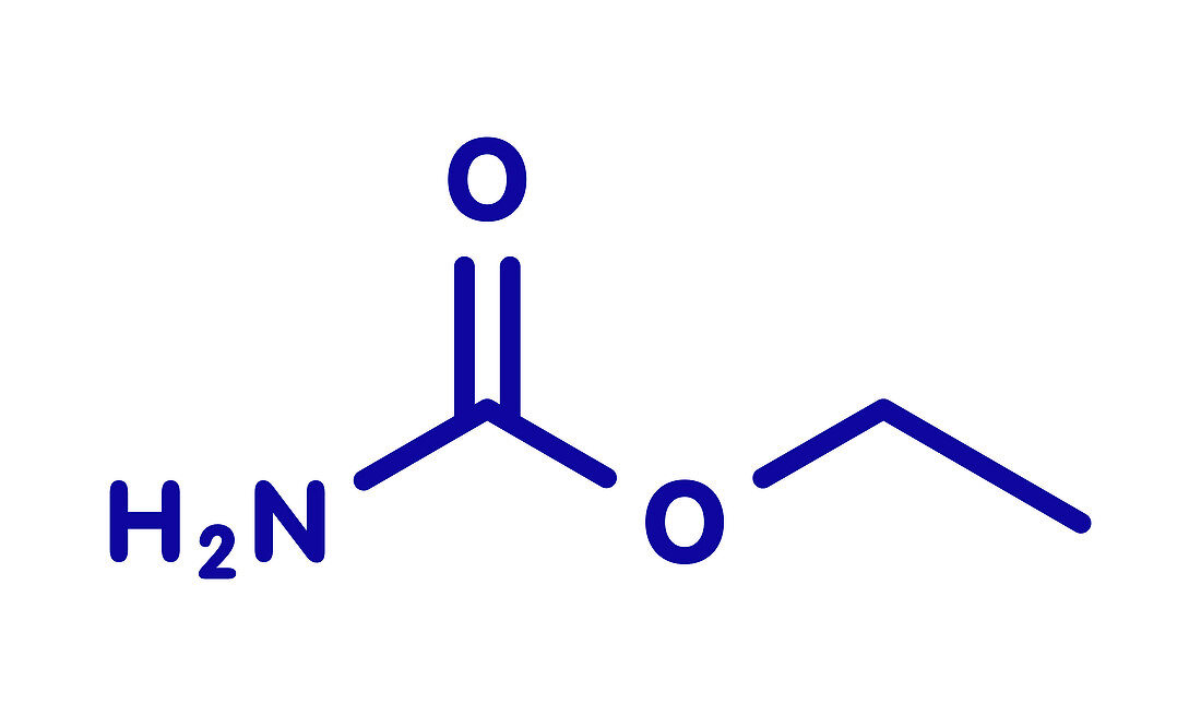 Ethyl carbamate carcinogenic molecule, illustration