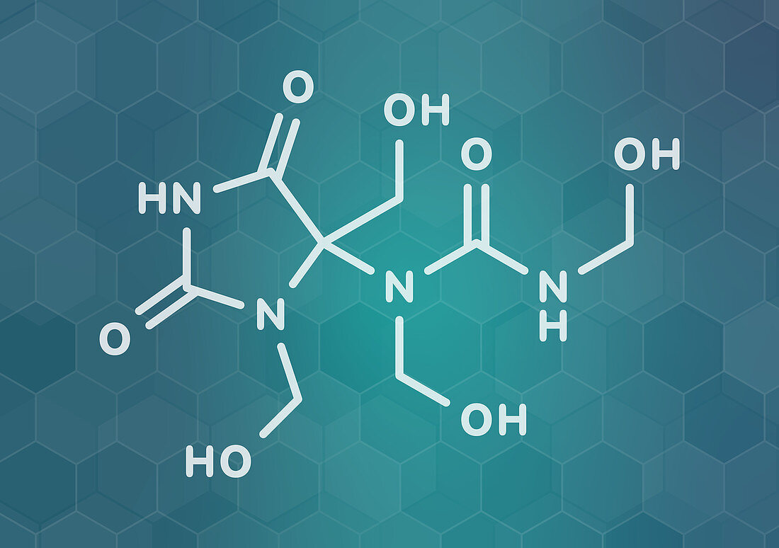 Diazolidinyl urea antimicrobial molecule, illustration