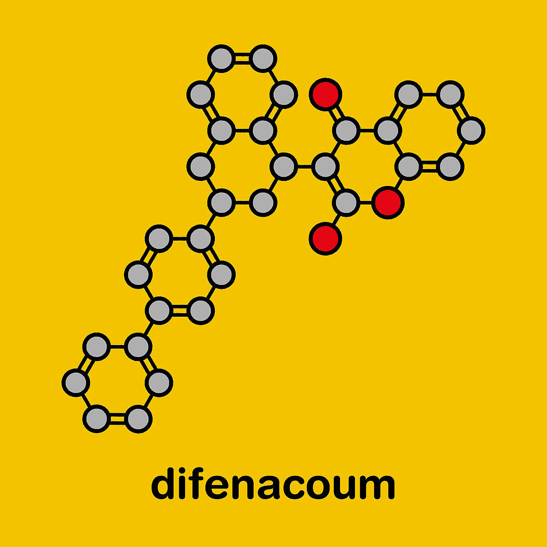 Difenacoum rodenticide molecule, illustration