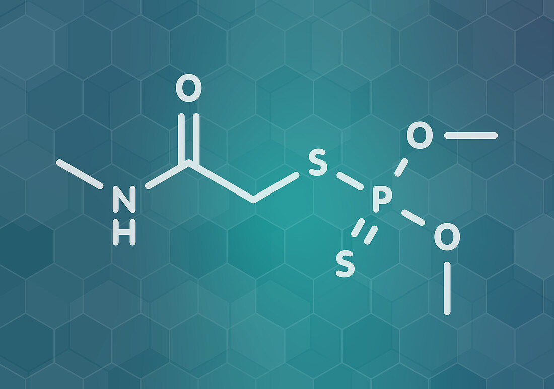 Dimethoate insecticide molecule, illustration